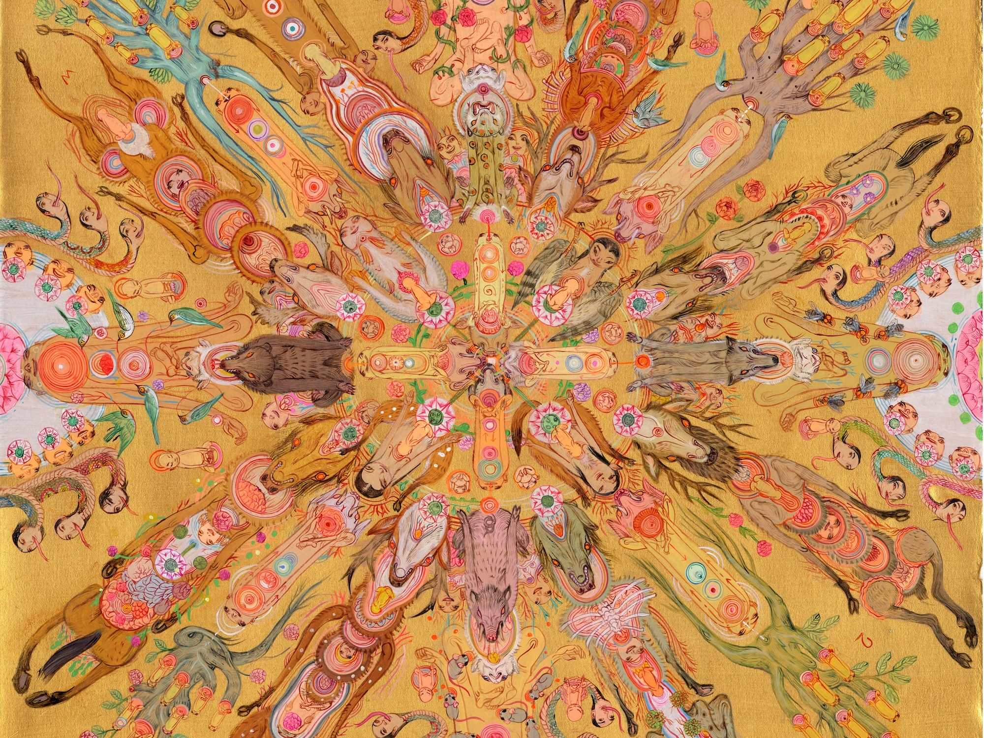 Mu Pan acrylic painting from Micro MUniverse