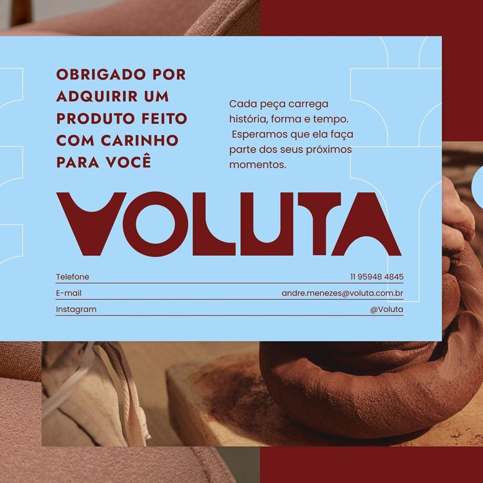 Voluta visual identity by Tiago Araujo with cobogó-inspired modular geometry